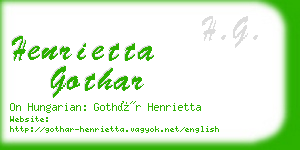 henrietta gothar business card